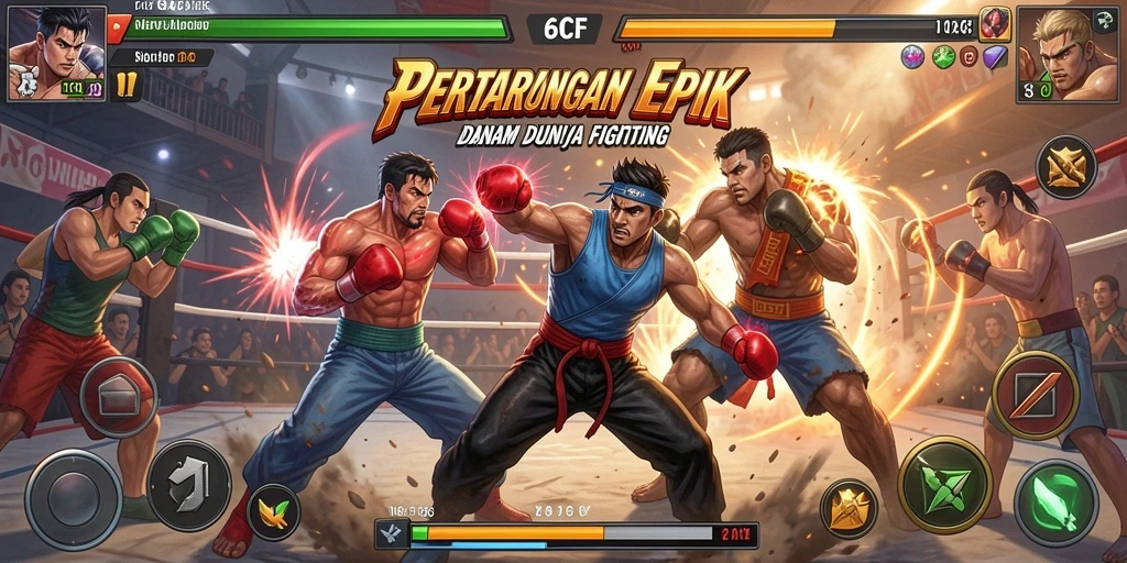 Screenshot utama 6CF menampilkan aksi pertarungan yang mengesankan.
