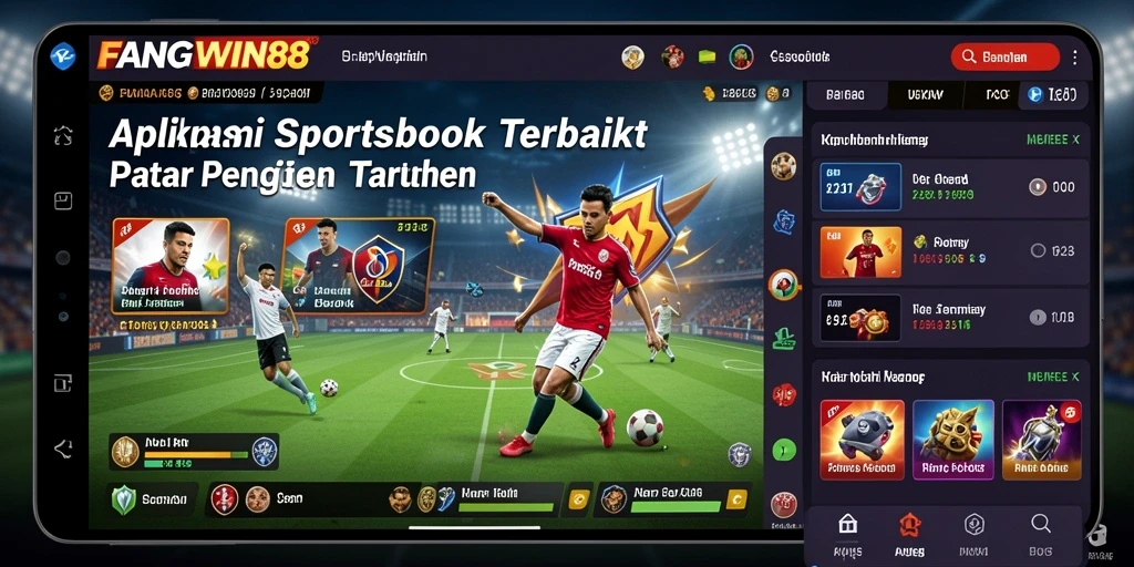 Tampilan aplikasi FANGWIN88 dengan fitur taruhan olahraga yang menarik.
