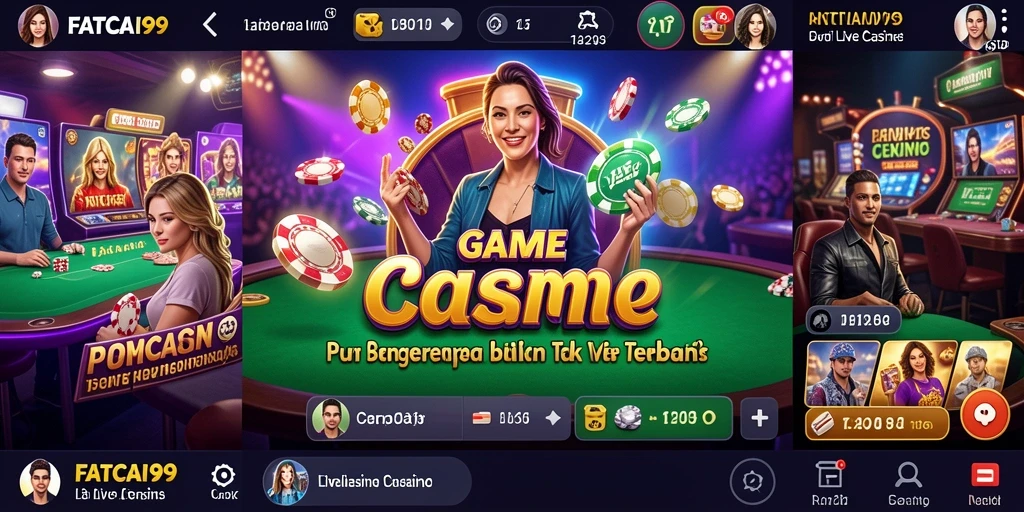 Screenshot utama FATCAI99 menampilkan dealer profesional dalam aksi bermain Live Casino.
