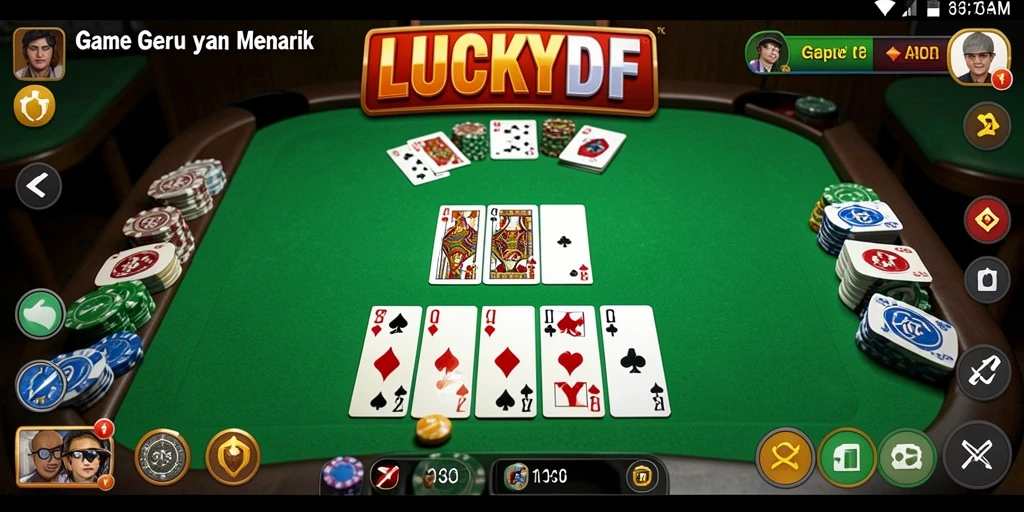Tampilan gameplay seru di dalam game Gaple LUCKYDF.
