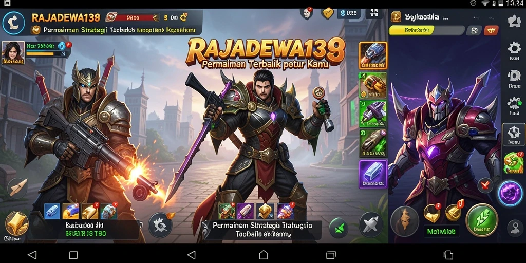 Tampilan screenshot menampilkan aksi pertempuran strategis di RAJADEWA138.