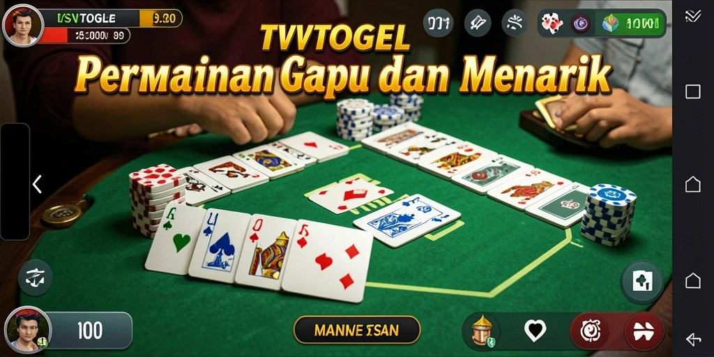 Tampilan menarik dari gameplay Gaple di TVTOGEL.